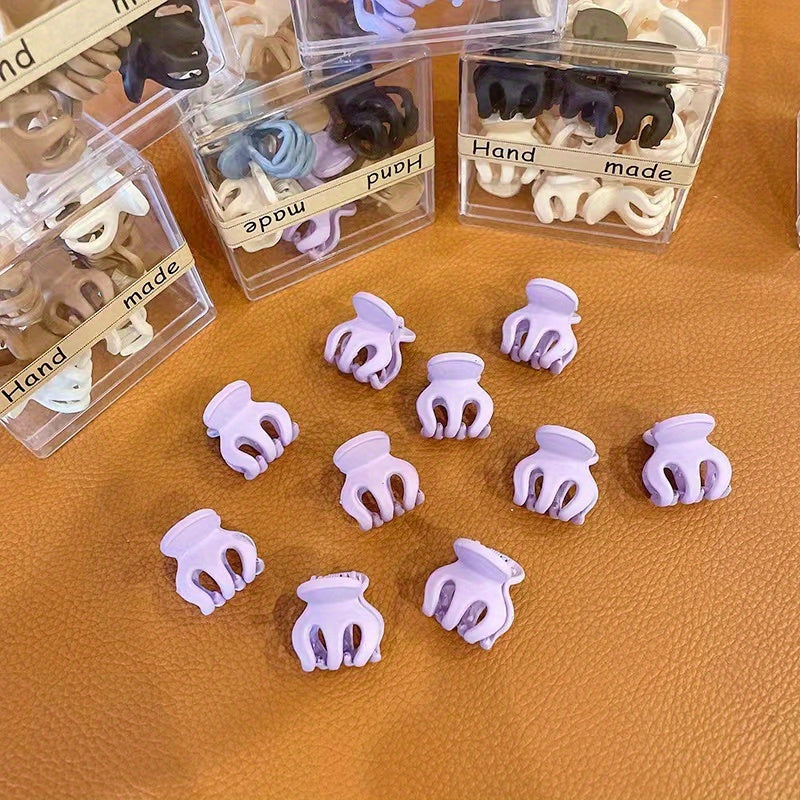 10pcs Small Hair Claw Clips Ponytail Holder Hairpins Acrylic Hair Accessories