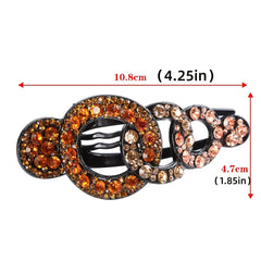 Vintage Rhinestone Hair Claw Clip Leaf Geometric Barrettes Hairpin