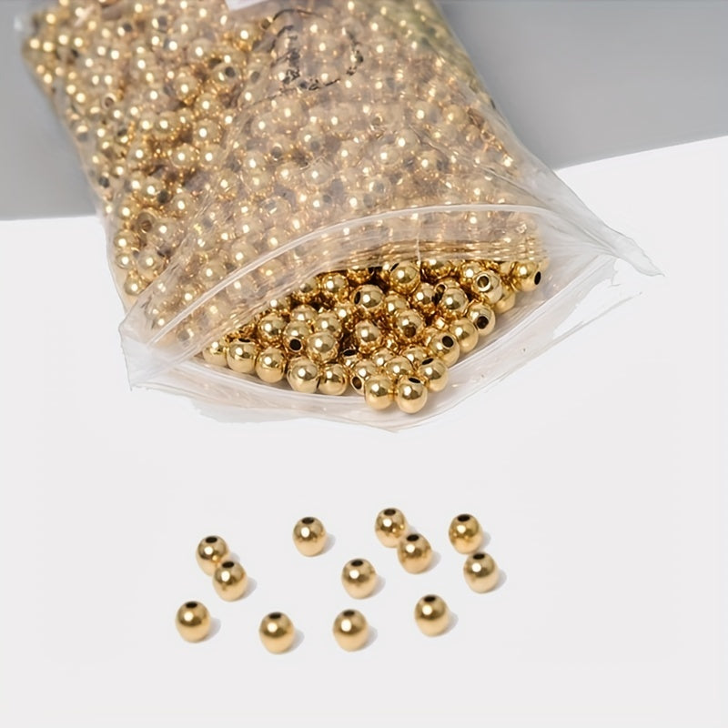 50pcs Brass Round Ball Space Beads 3 4 5 6 8mm DIY Necklaces Jewelry Making