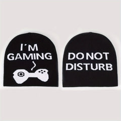 Console Letter Jacquard Beanie Unisex Hip Hop 90s Skull Cap Lightweight Warm Hat