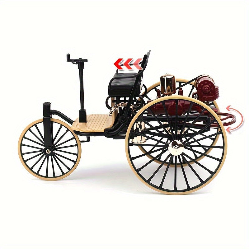 1/12 Vintage Classic Car No 1 Alloy Model Ornament Tricycle Holiday Gift