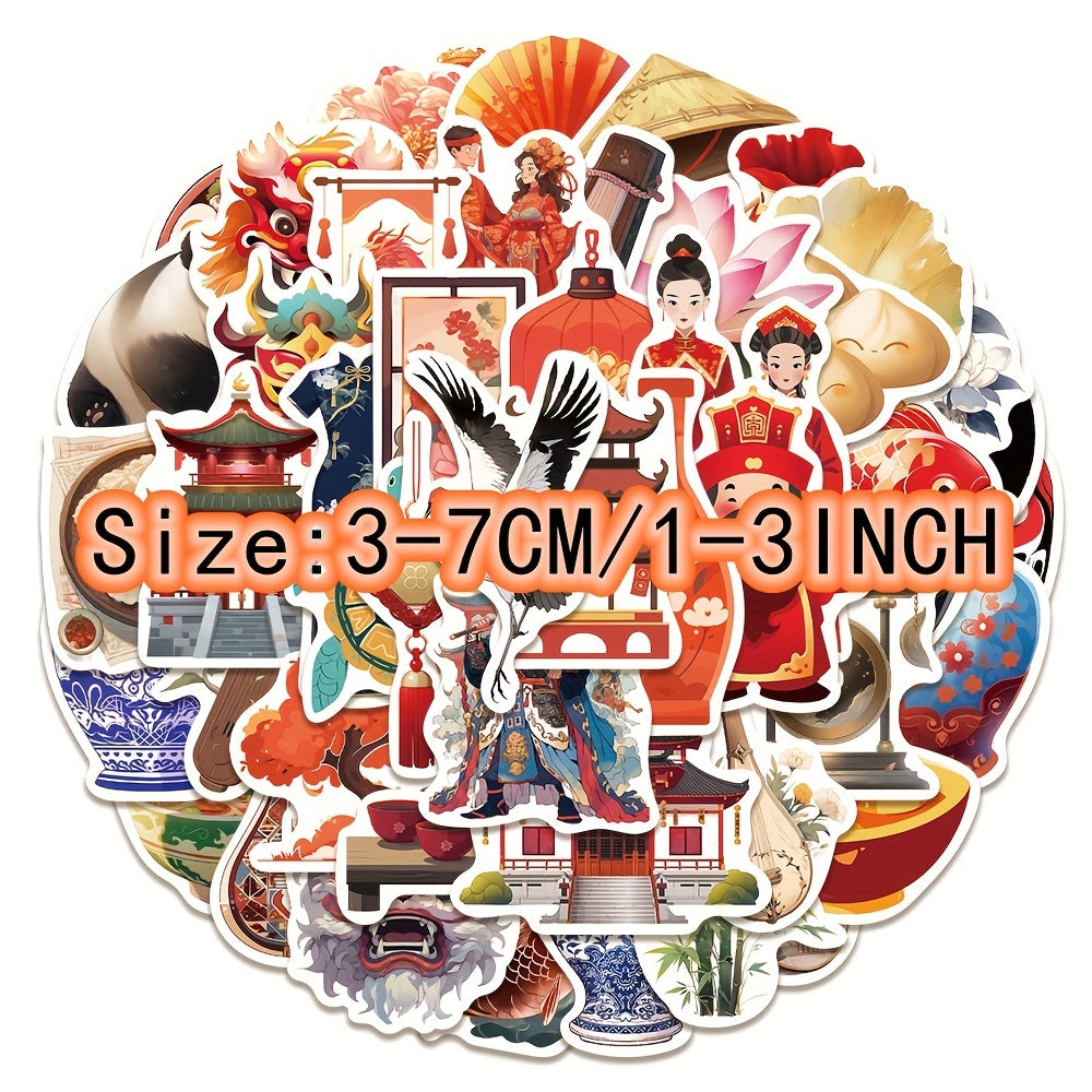 50pcs Chinese Element Graffiti Stickers DIY Sticker Pack