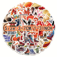 50pcs Chinese Element Graffiti Stickers DIY Sticker Pack