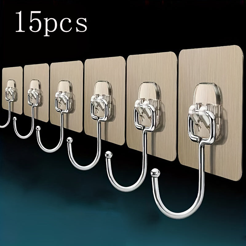 Large Adhesive Wall Hooks for Bathroom Kitchen Room - 40pcs