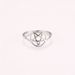 Stainless Steel Pentagram Symbol Ring for Men