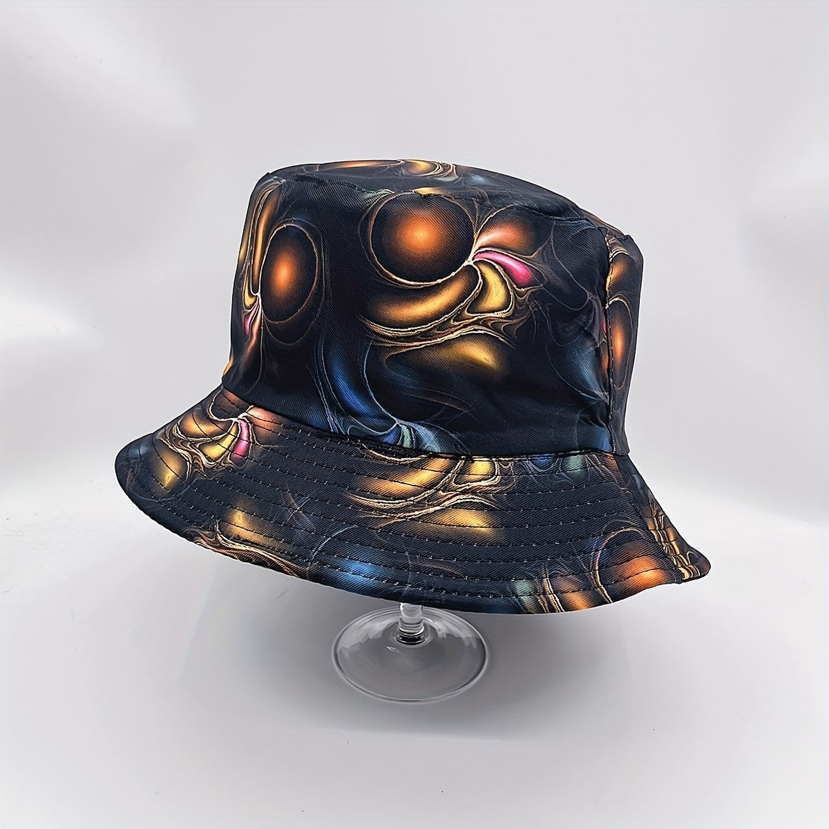 Geometric Tie Dye Print Bucket Hat Reversible Basin Hat