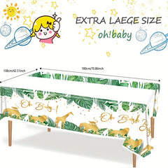Plastic Jungle Animal Tablecloth - Waterproof Table Covers