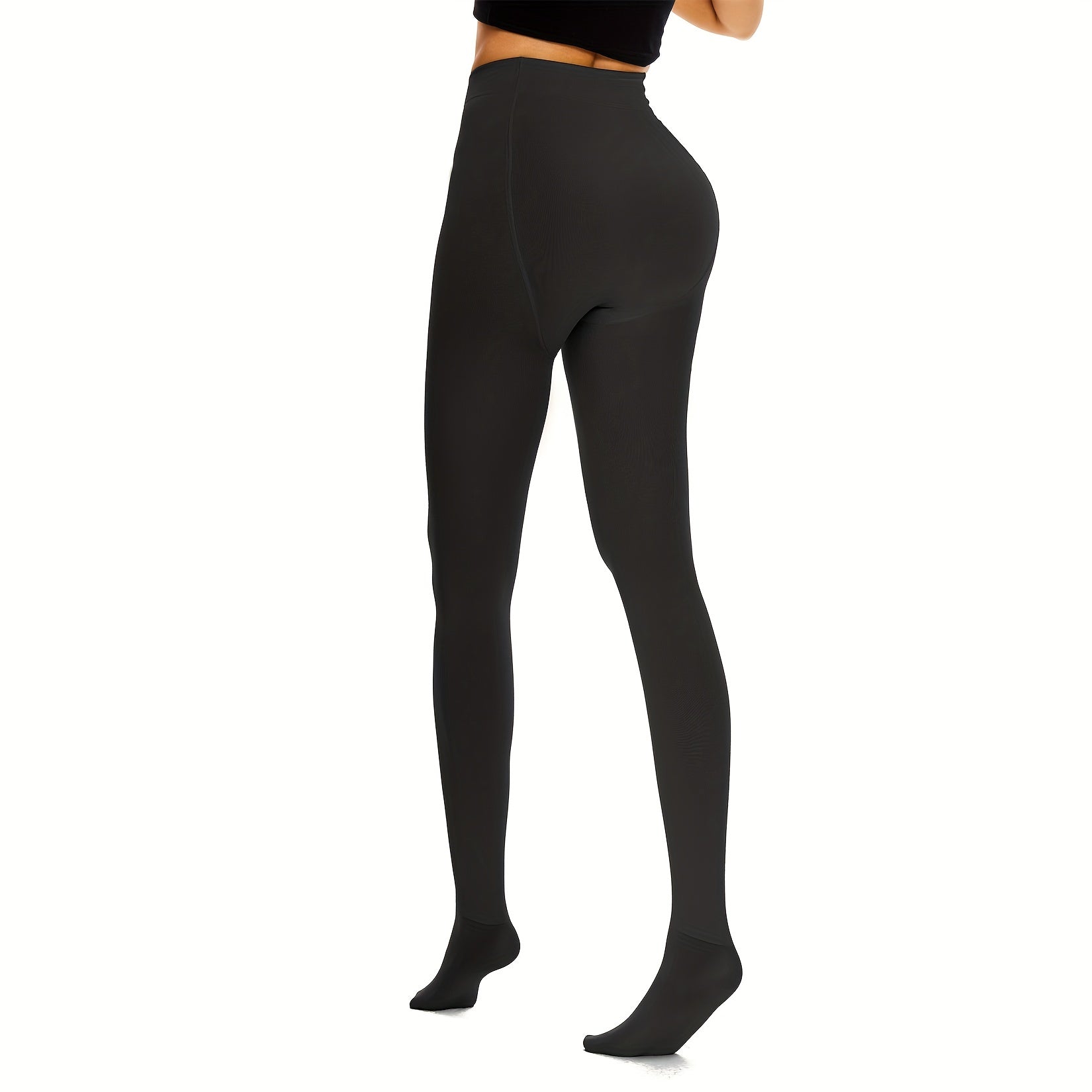 Plush Lined Tights Opaque High Waist Thermal Elastic Leggings