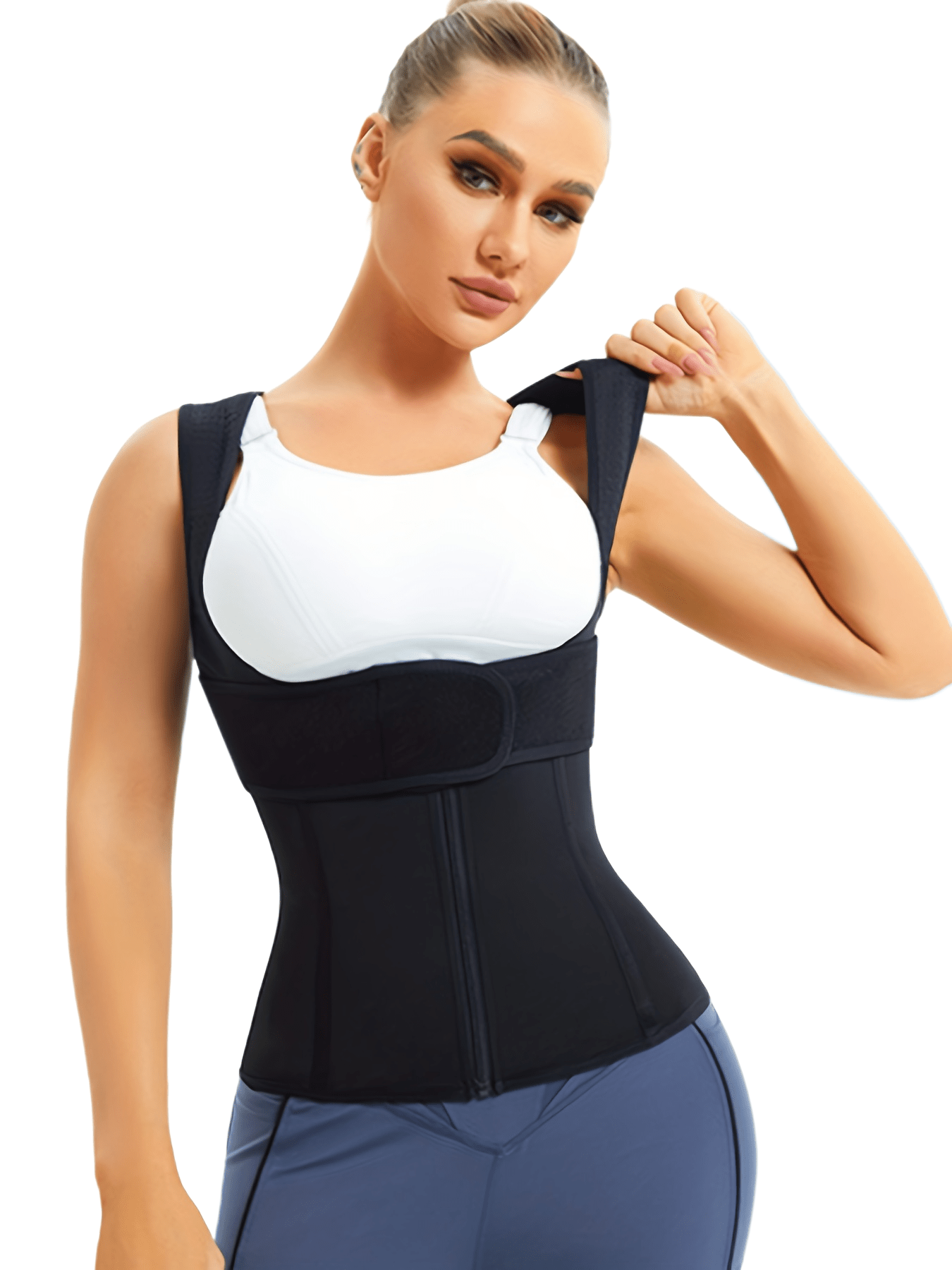 Zipper Shaping Tank Top Waist Trainer Tummy Control Open Bust Top