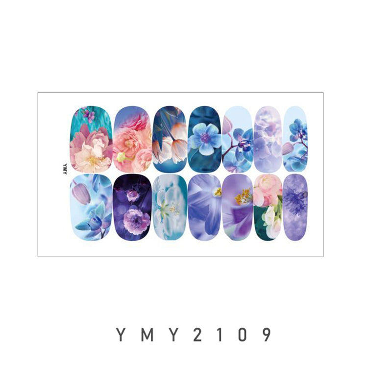 6 Sheets Full Wrap Nail Polish Stickers Adhesive Decals for DIY Nail Art