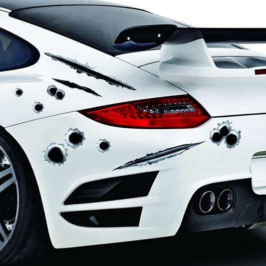 3D Simulation Bullet Hole Car Sticker Set