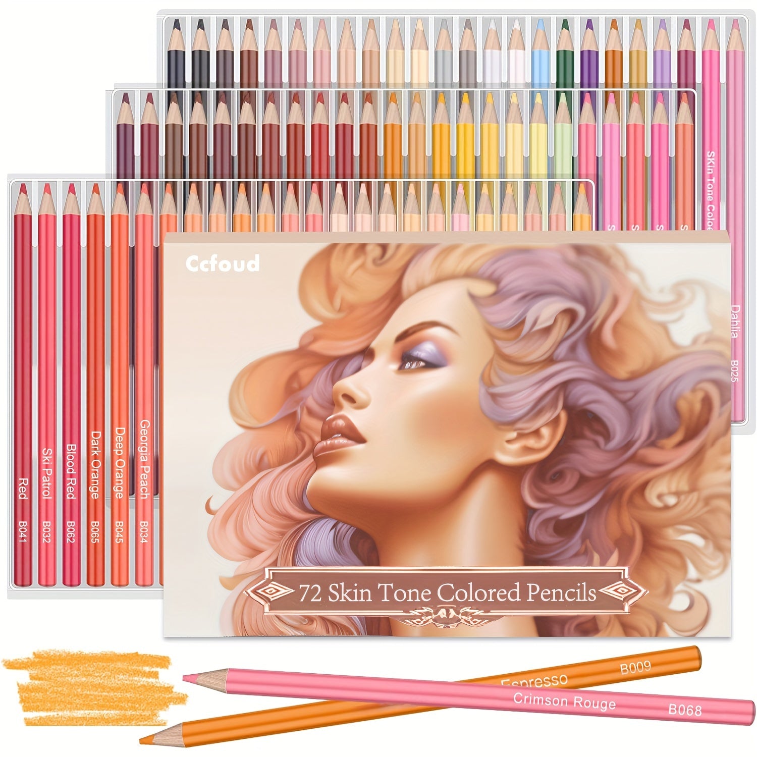 Skin Tone Colored Pencil Drawing Set 72 Colors