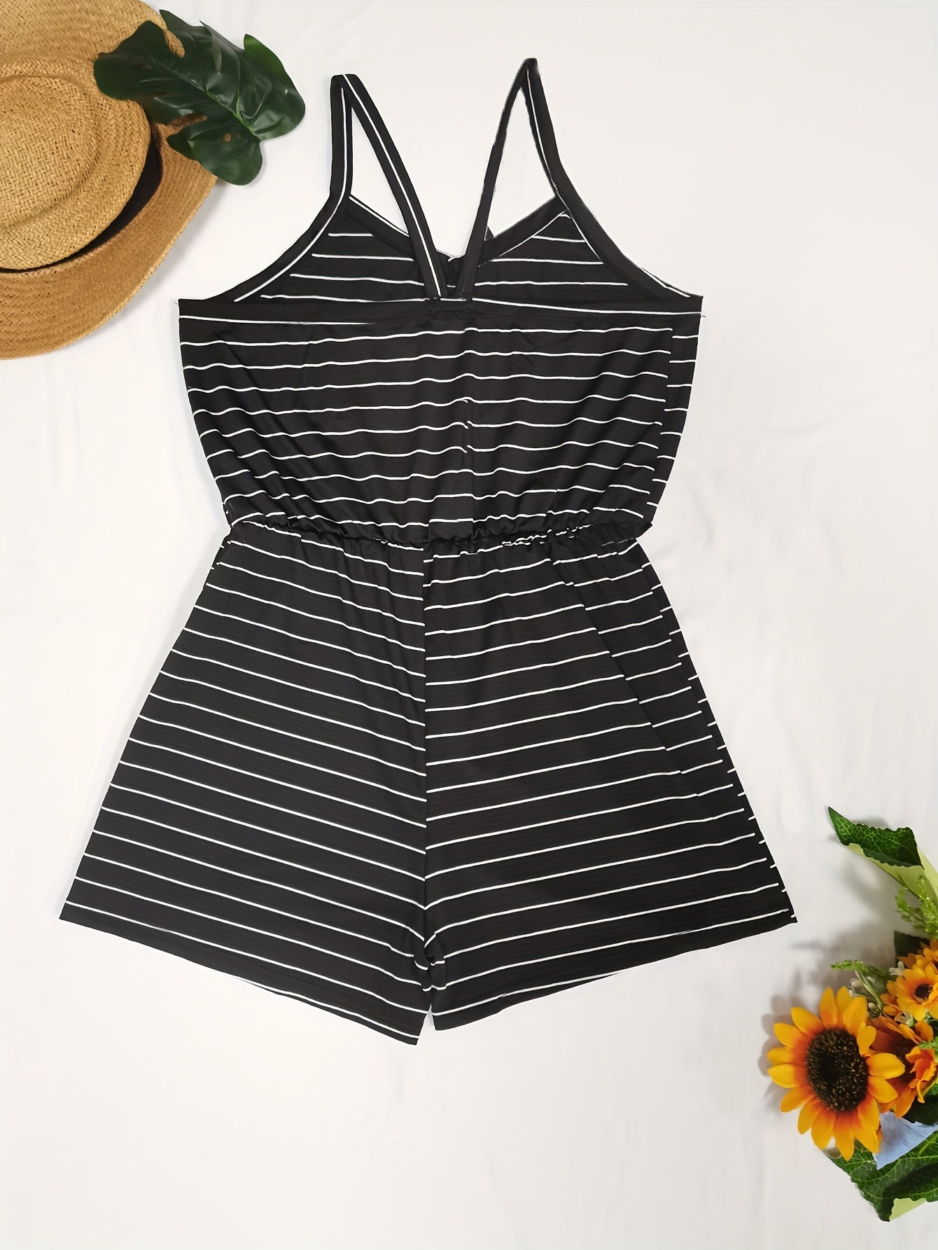 Striped Print Tank Jumpsuit Casual for Summer & Spring