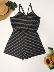 Striped Print Tank Jumpsuit Casual for Summer & Spring