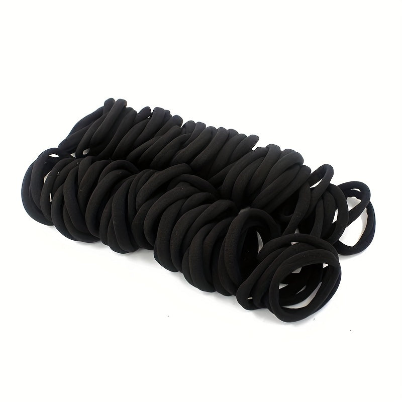 100pcs Soft Hair Rope Elastic Ponytail Holder Hair Accessory