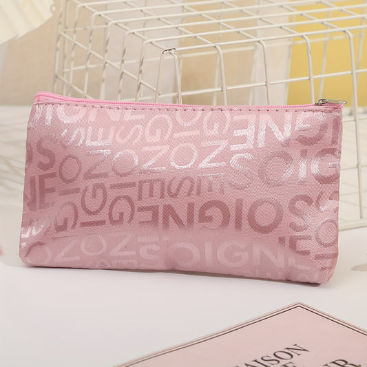 Large Capacity Letter Cosmetic Bag for Travel and Makeup Storage