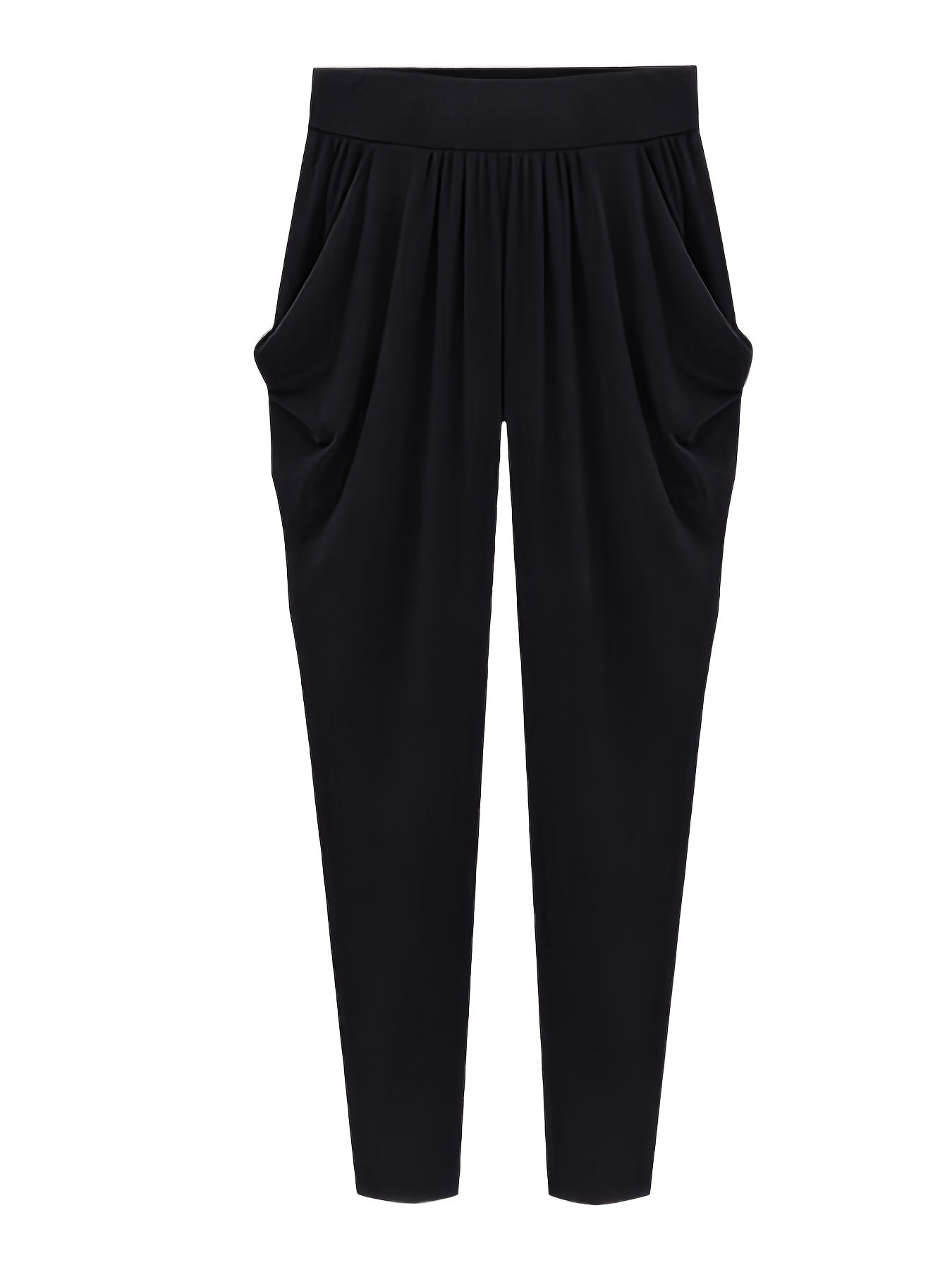  High Rise Pants With Pockets Casual Slim Tapered Pants
