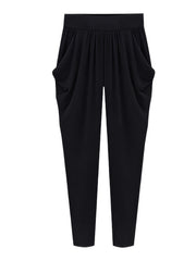  High Rise Pants With Pockets Casual Slim Tapered Pants