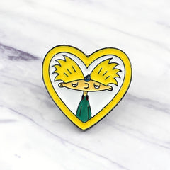 Heart Shaped Boy Brooch Cartoon Design