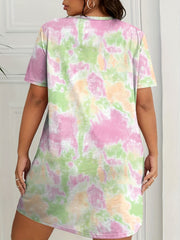  Tie Dye Short Sleeve Nightdress