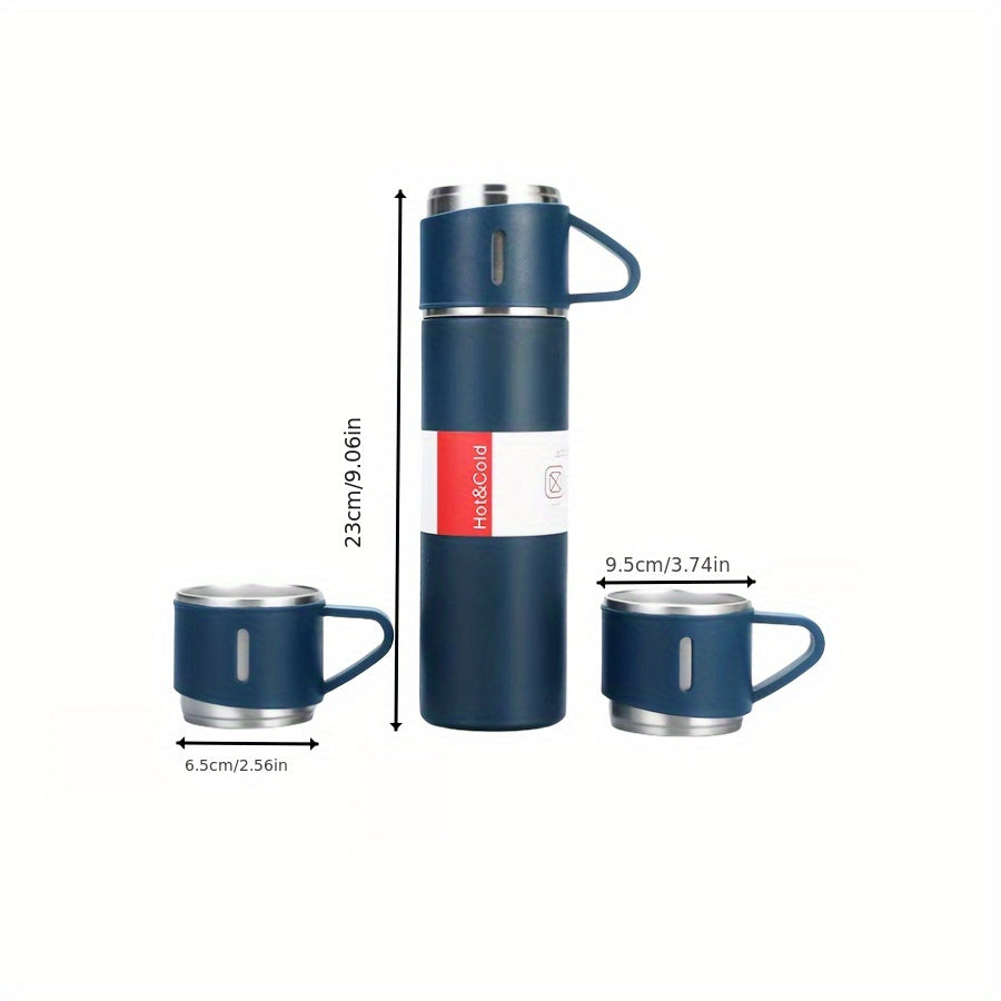 500ml Stainless Steel Insulation Water Cup with 2 Cup Lids