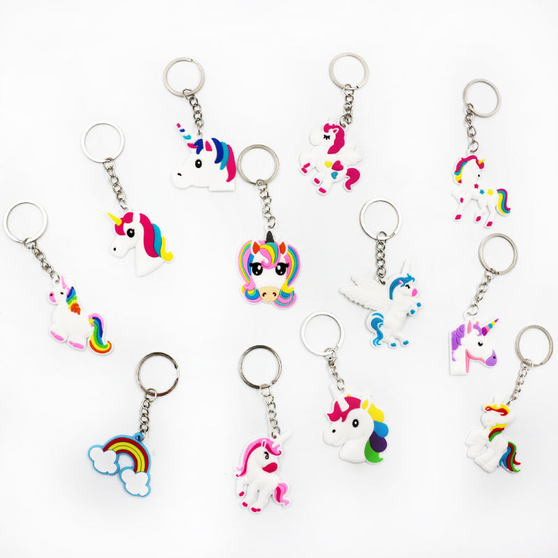 12pcs Silicone Unicorn Keychains - Perfect Gift
