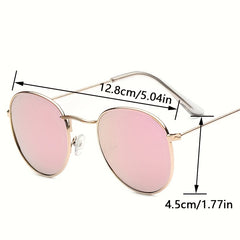 Round Metal Sunglasses UV400 Anti Glare for Driving