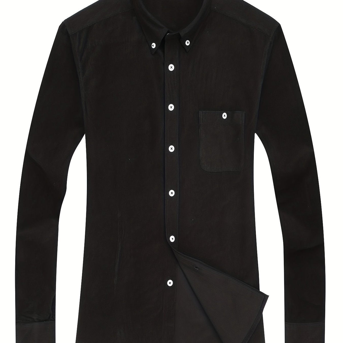 Men's Casual Button Up Long Sleeve Shirt With Chest Pocket