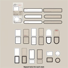 40pcs Retro Border Journal Material Decorative Collage Non Adhesive Pen Ink Set