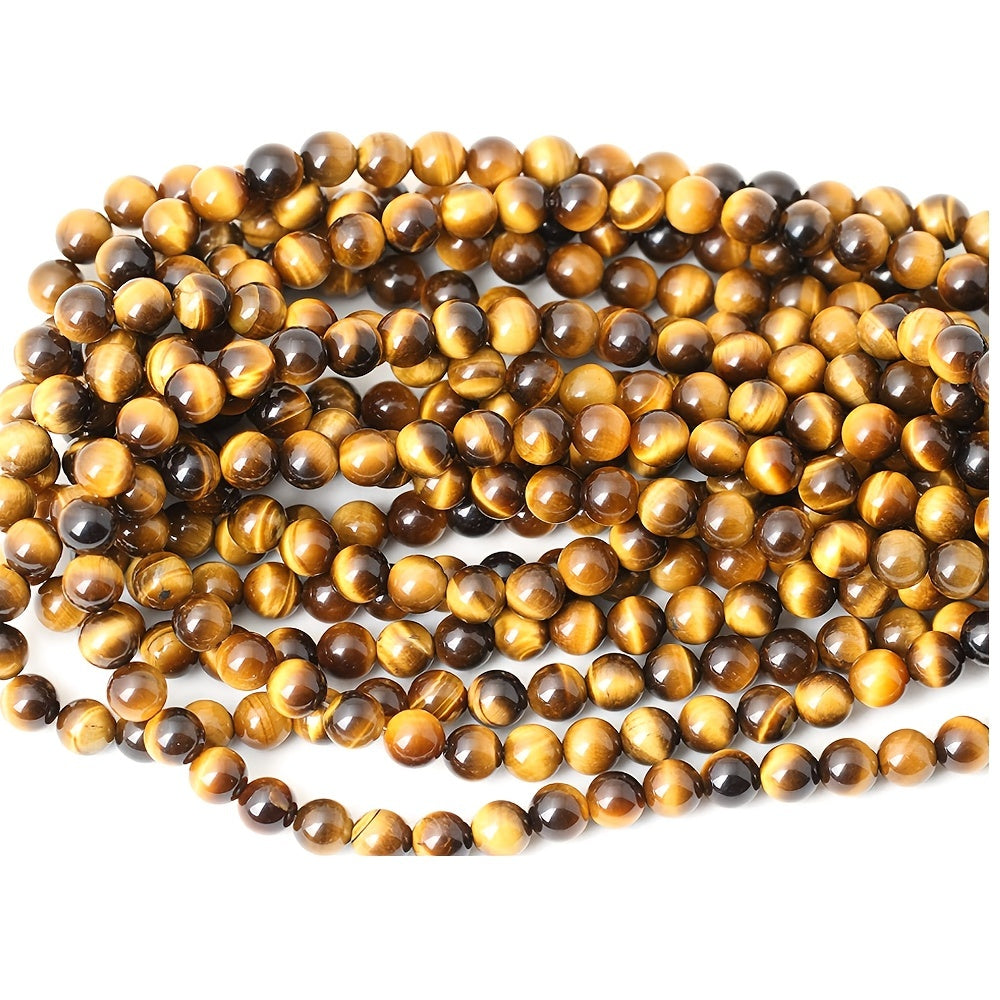 Natural Yellow Tiger's Eye Gemstone Round Beads for Jewelry Making DIY