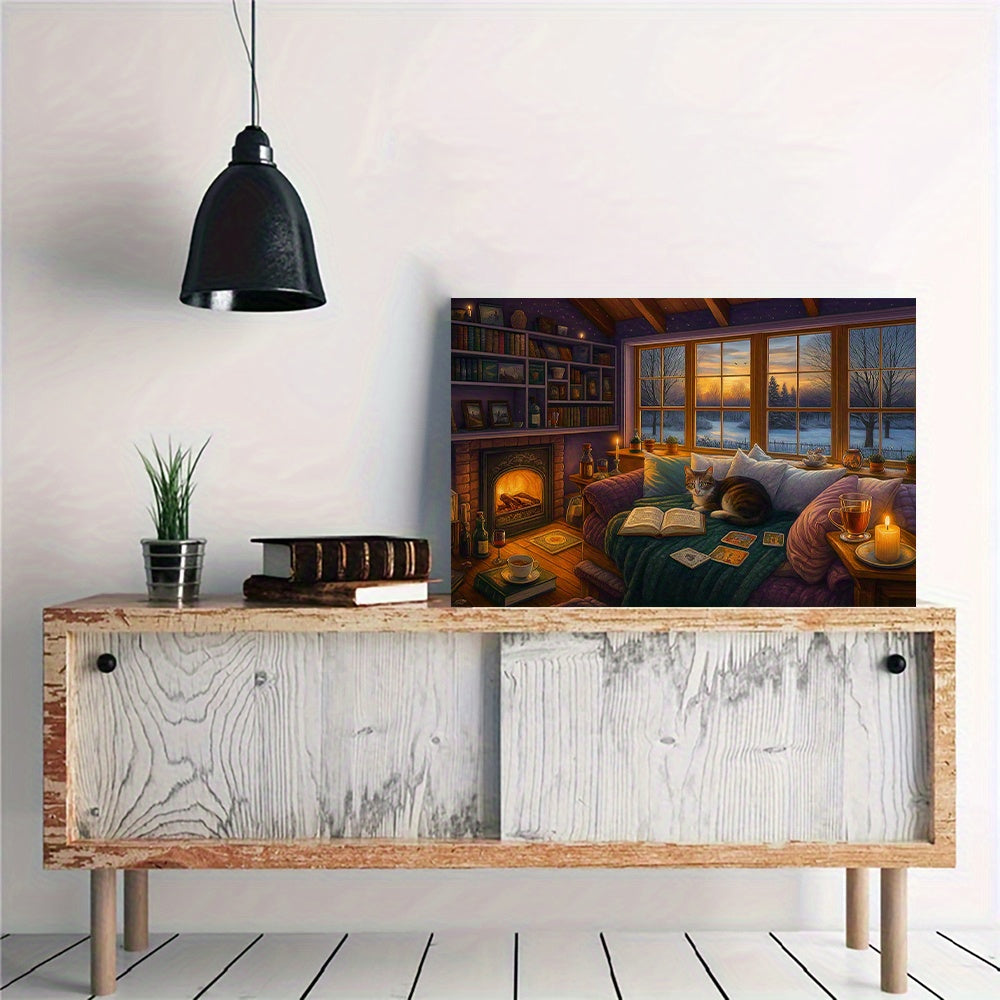 Winter Scene Diamond Painting Kit for Adults - Cozy & Relaxing Craft Supplies