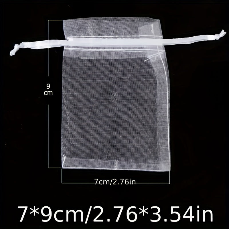 100pcs Organza Jewelry Bags Drawstring Little Mesh Gift Pouches Mini Candy Bags