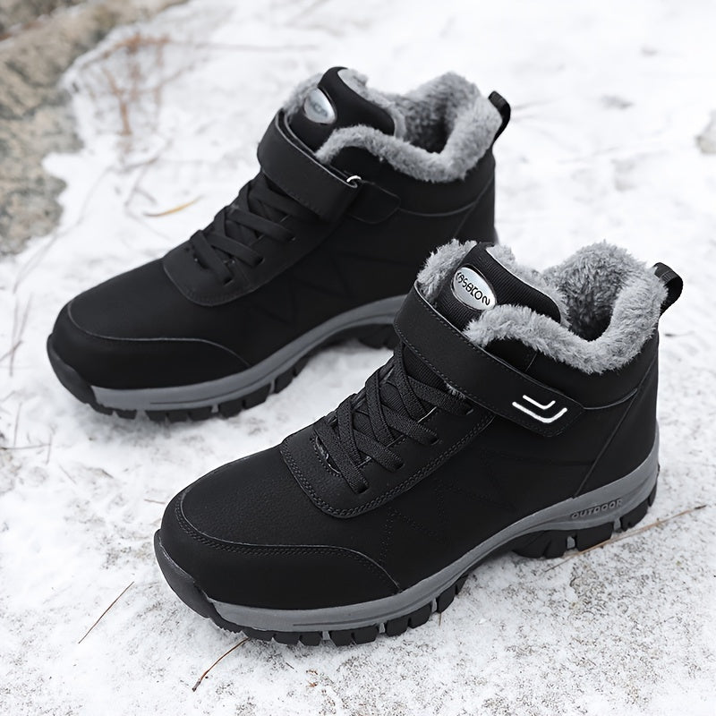Snow Shoes Wear Resistance Non Slip Plush Lined Furry Slip On Snow Boots