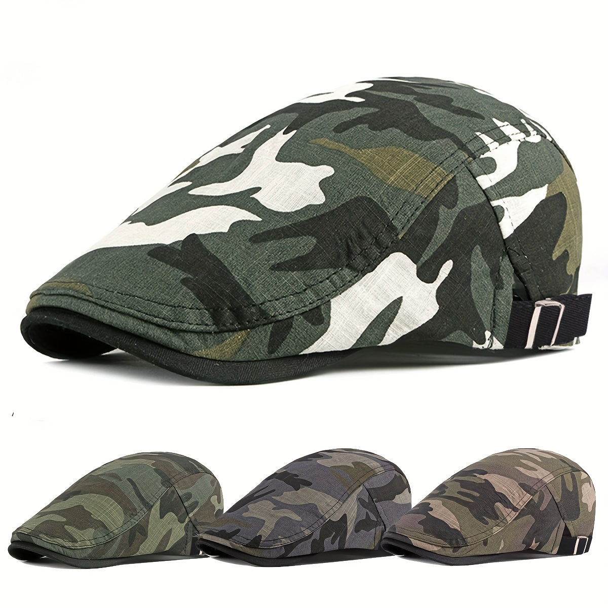 Men's Camo Beret Forward Hat Breathable