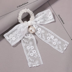 Sweet Floral Embroidered Hair Scrunchie