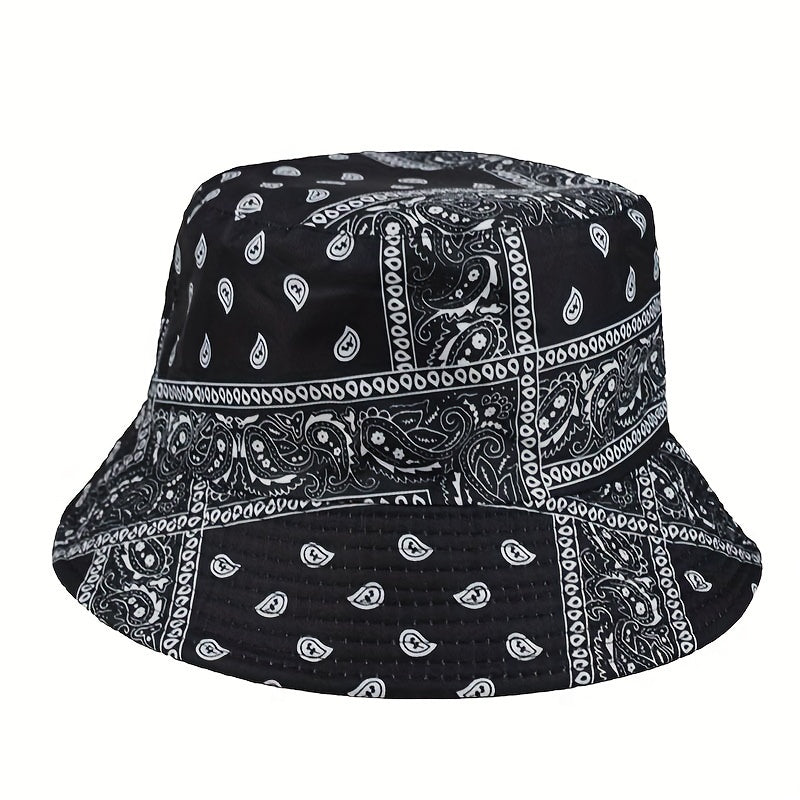 Men's Outdoor Bandana Pattern Bucket Hat