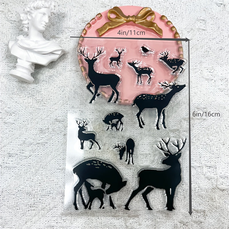 1pc Elk Transparent Stamp for DIY Card Decoration