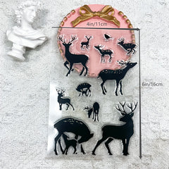 1pc Elk Transparent Stamp for DIY Card Decoration