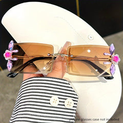 Rhinestone Flower Sunglasses UV400 Sun Shades Beach Party