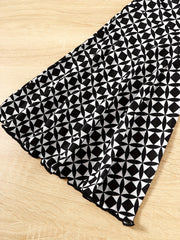 Girls 2 Pack Long Sleeve Top & Geometric Flare Pants