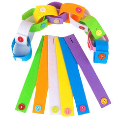 20pcs Colorful Button Bracelets Educational Felt Toy for Fine Motor Skills