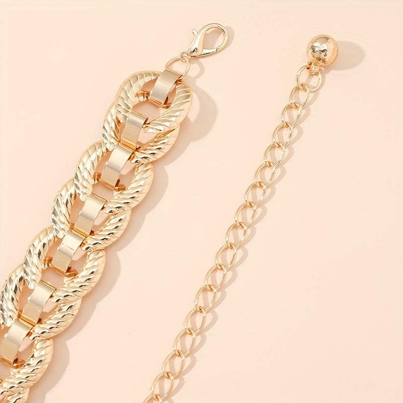 Threaded Ring Waist Chain Single Layer Golden Metal Chain Belt