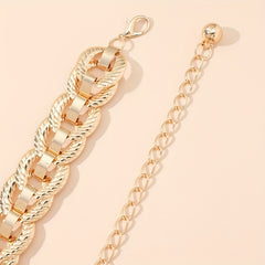 Threaded Ring Waist Chain Single Layer Golden Metal Chain Belt