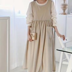 Apron Front & Rear 2-Pieces with Slit for Baking Milk Tea Barista Bib