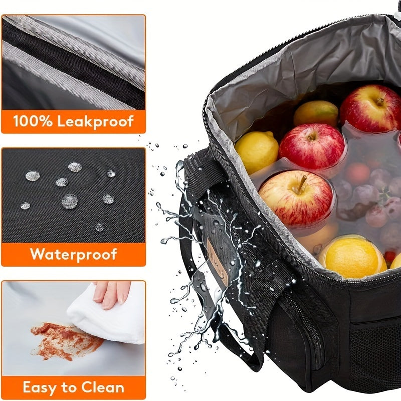 15L Insulated Lunch Bag Soft Cooler Tote Oxford Fabric Manual Functionality