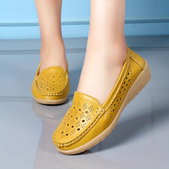 Women's Wedge Heeled Loafers Slip on Casual Shoes