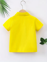 Boys Short Sleeves Shirt Preppy Style For Summer Kids Clothes