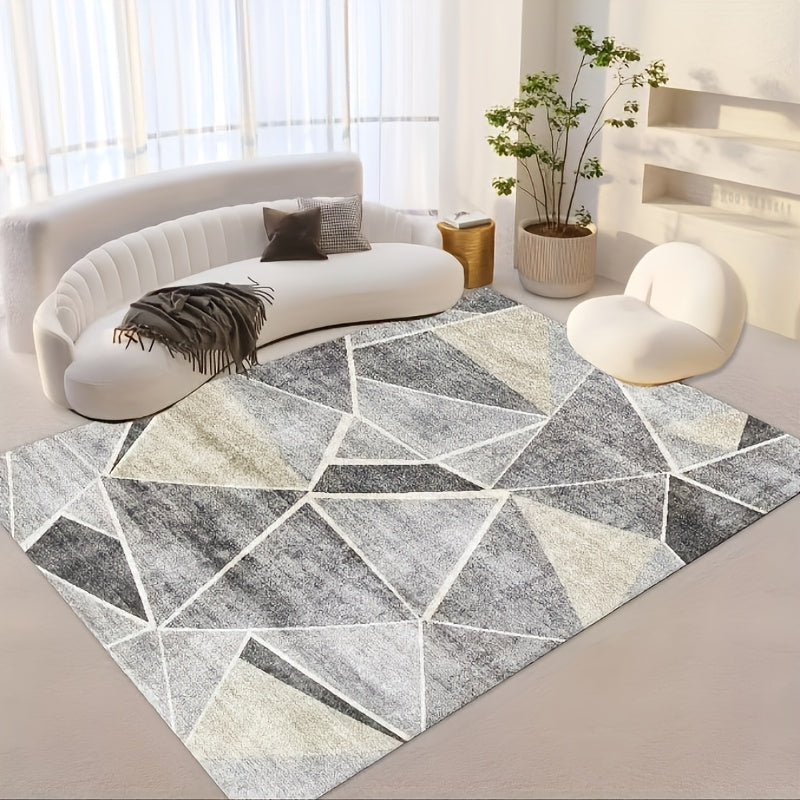 Soft Fluffy Geometric Area Rug Washable Carpet for Living Room Bedroom Apartment