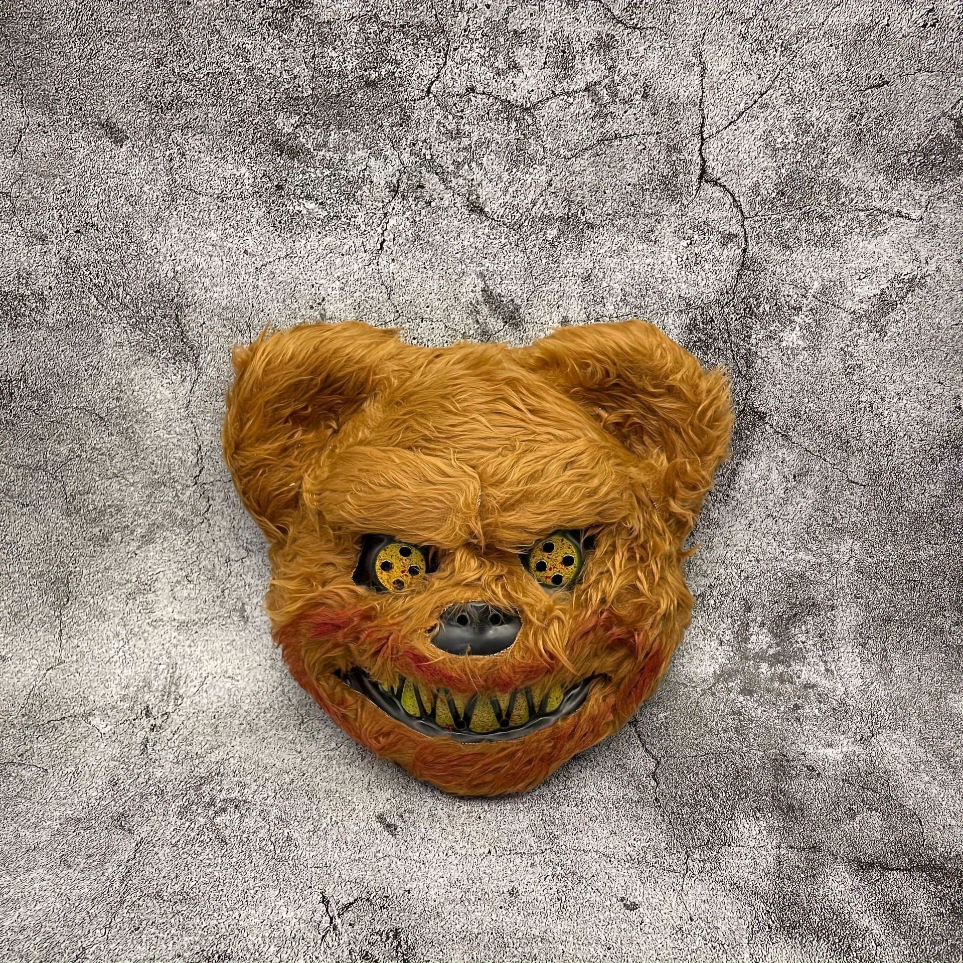 Spooky Rabbit Mask Plush with Yellow Eyes