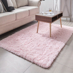 Soft Pink Plush Area Rug for Comfort & Style - Fuzzy Shag Rug for Home Decor